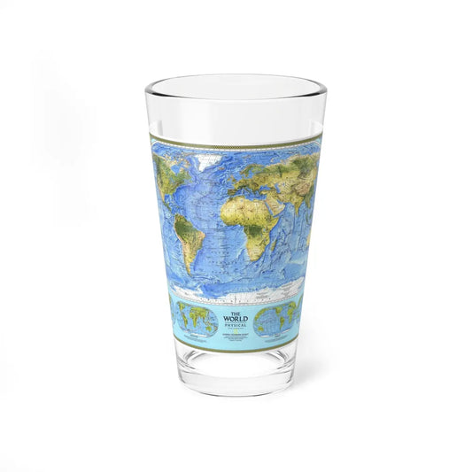 World Map - Physical (1994) (Map) Pint Glass 16oz-16oz-Go Mug Yourself