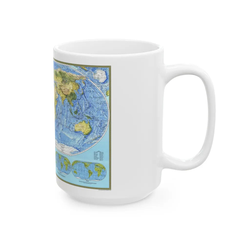 World Map - Physical (1994) (Map) White Coffee Mug-Go Mug Yourself