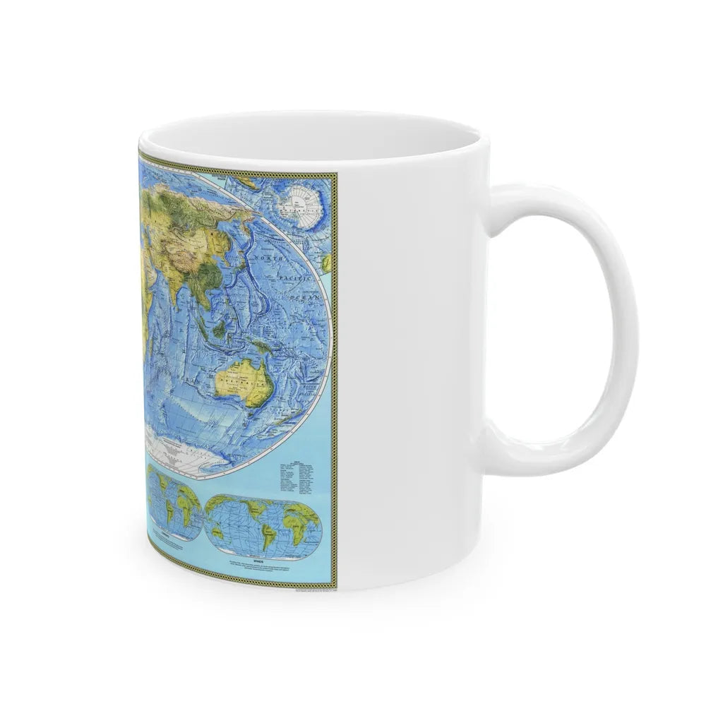 World Map - Physical (1994) (Map) White Coffee Mug-Go Mug Yourself