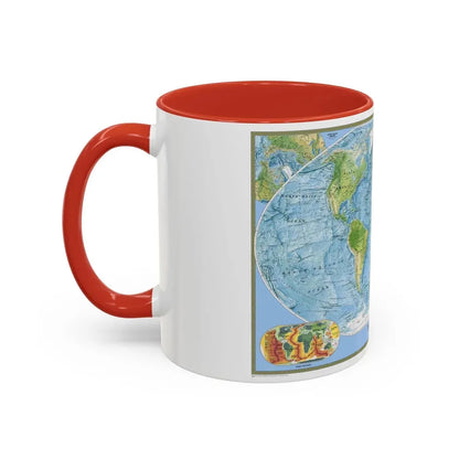 World Map - Physical (2005) (Map) Accent Coffee Mug - Go Mug Yourself