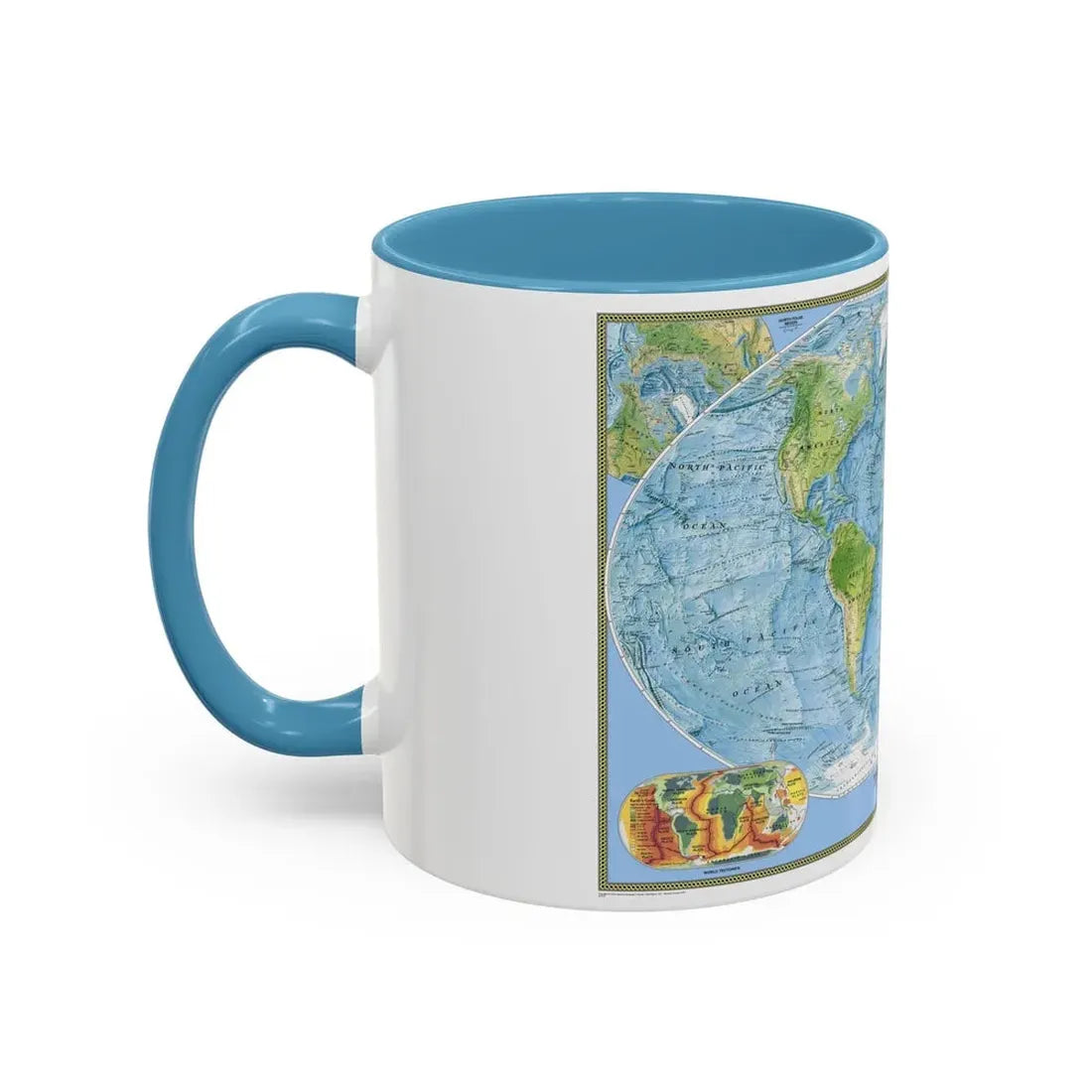 World Map - Physical (2005) (Map) Accent Coffee Mug - Go Mug Yourself
