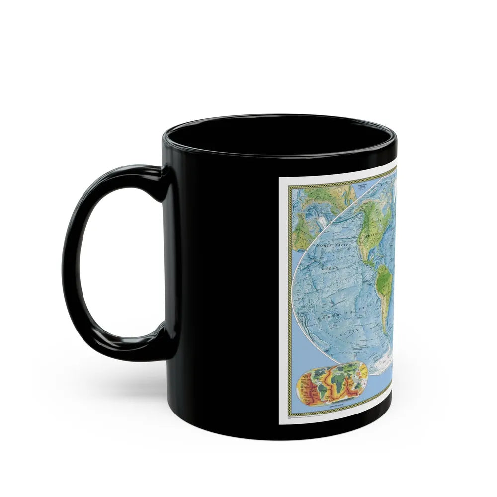 World Map - Physical (2005) (Map) Black Coffee Mug-Go Mug Yourself