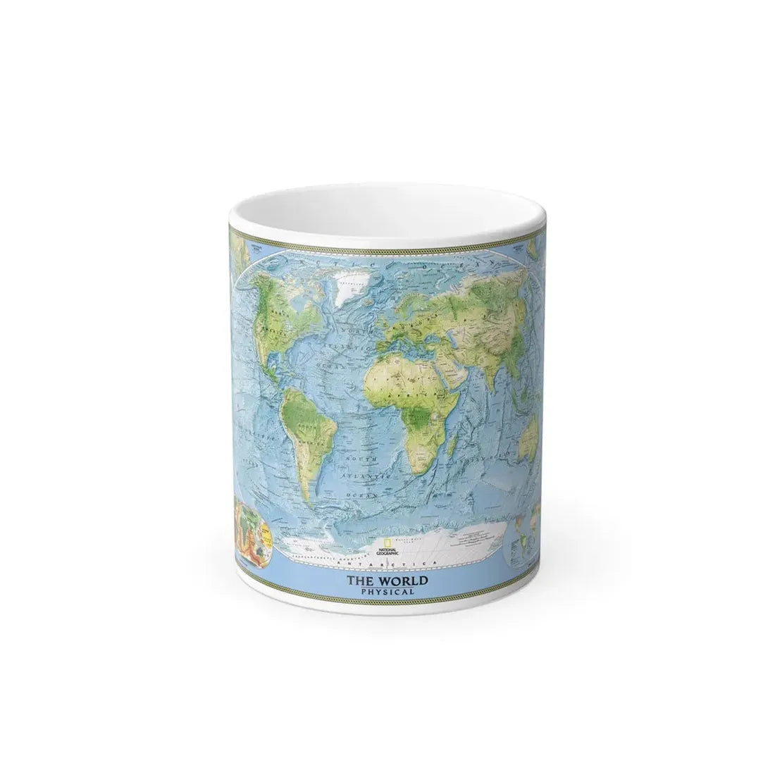 World Map - Physical (2005) (Map) Color Changing Mug 11oz - Go Mug Yourself