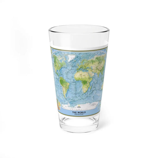 World Map - Physical (2005) (Map) Pint Glass 16oz-16oz-Go Mug Yourself