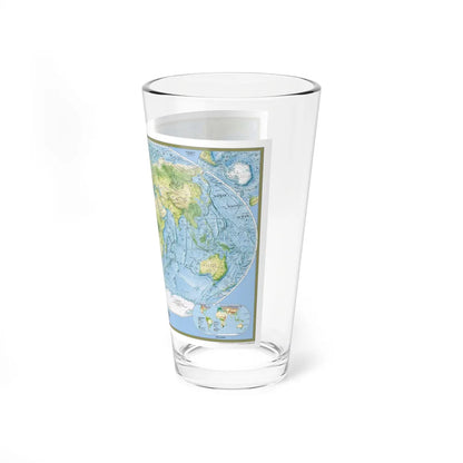 World Map - Physical (2005) (Map) Pint Glass 16oz-Go Mug Yourself