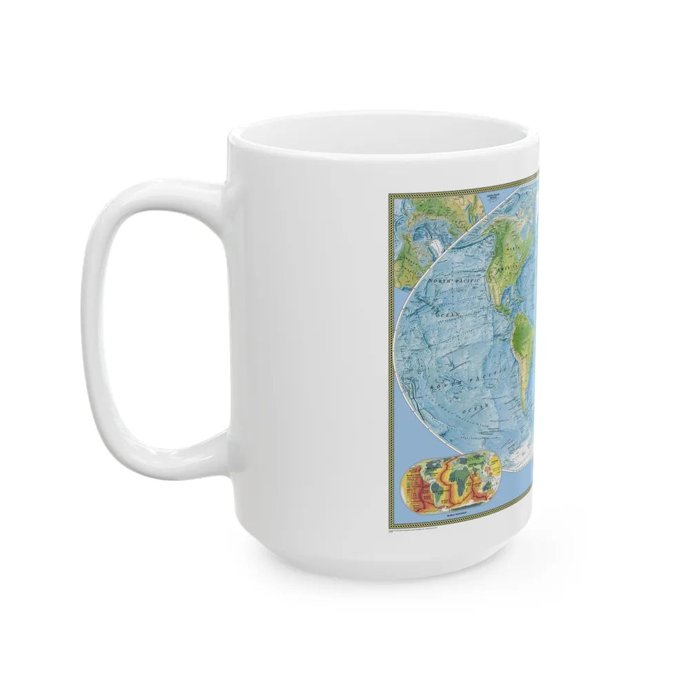 World Map - Physical (2005) (Map) White Coffee Mug-Go Mug Yourself