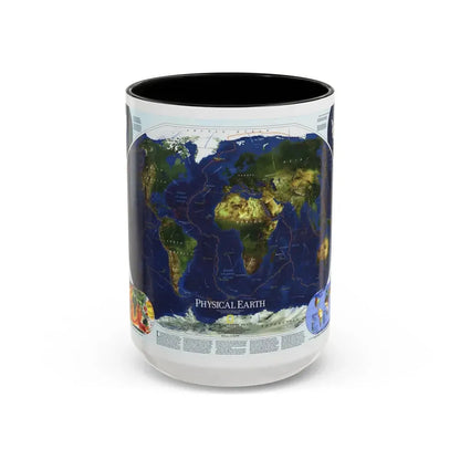 World Map - Physical Earth 1 (1998) (Map) Accent Coffee Mug 15oz Black - Go Mug Yourself