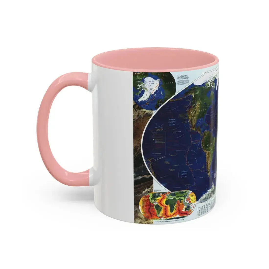 World Map - Physical Earth 1 (1998) (Map) Accent Coffee Mug - Go Mug Yourself