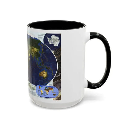 World Map - Physical Earth 1 (1998) (Map) Accent Coffee Mug - Go Mug Yourself