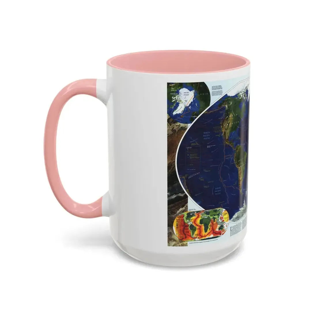 World Map - Physical Earth 1 (1998) (Map) Accent Coffee Mug - Go Mug Yourself
