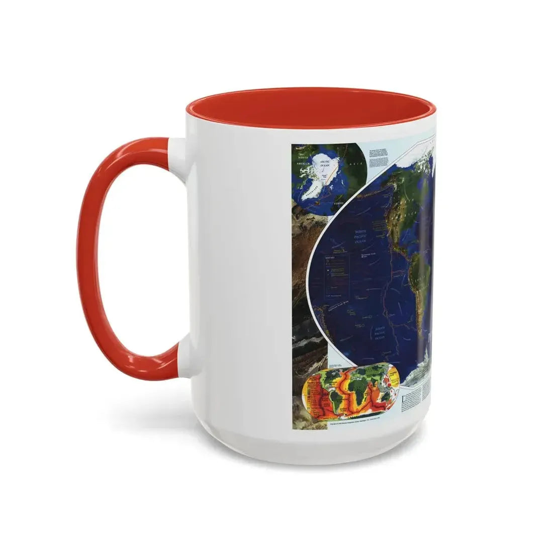 World Map - Physical Earth 1 (1998) (Map) Accent Coffee Mug - Go Mug Yourself