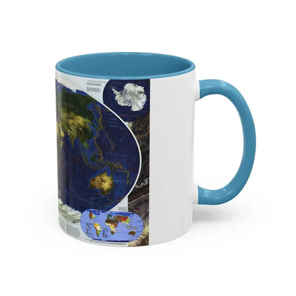 World Map - Physical Earth 1 (1998) (Map) Accent Coffee Mug - Go Mug Yourself