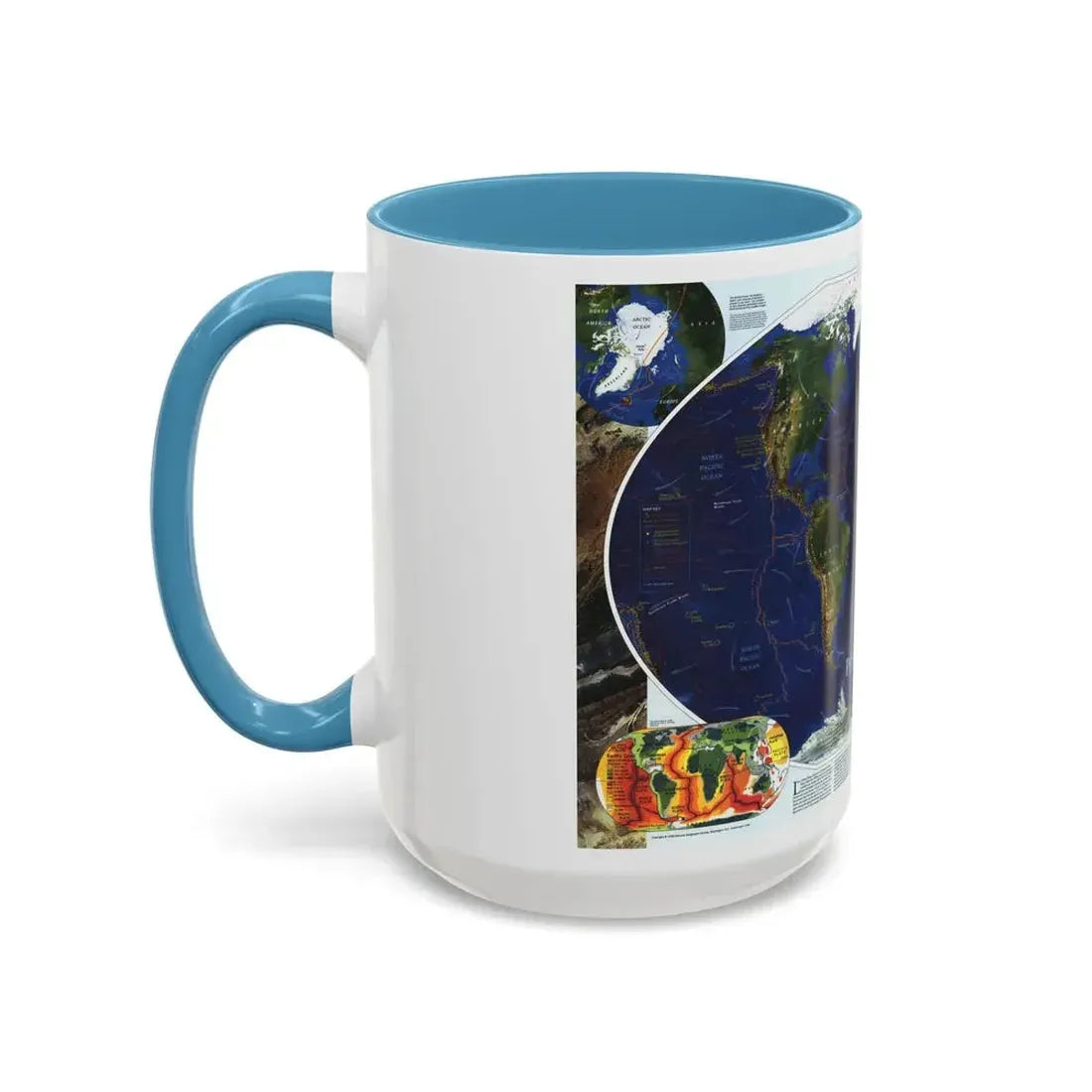 World Map - Physical Earth 1 (1998) (Map) Accent Coffee Mug - Go Mug Yourself