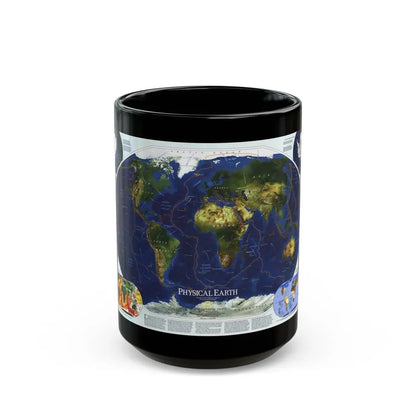 World Map - Physical Earth 1 (1998) (Map) Black Coffee Mug 15oz - Go Mug Yourself