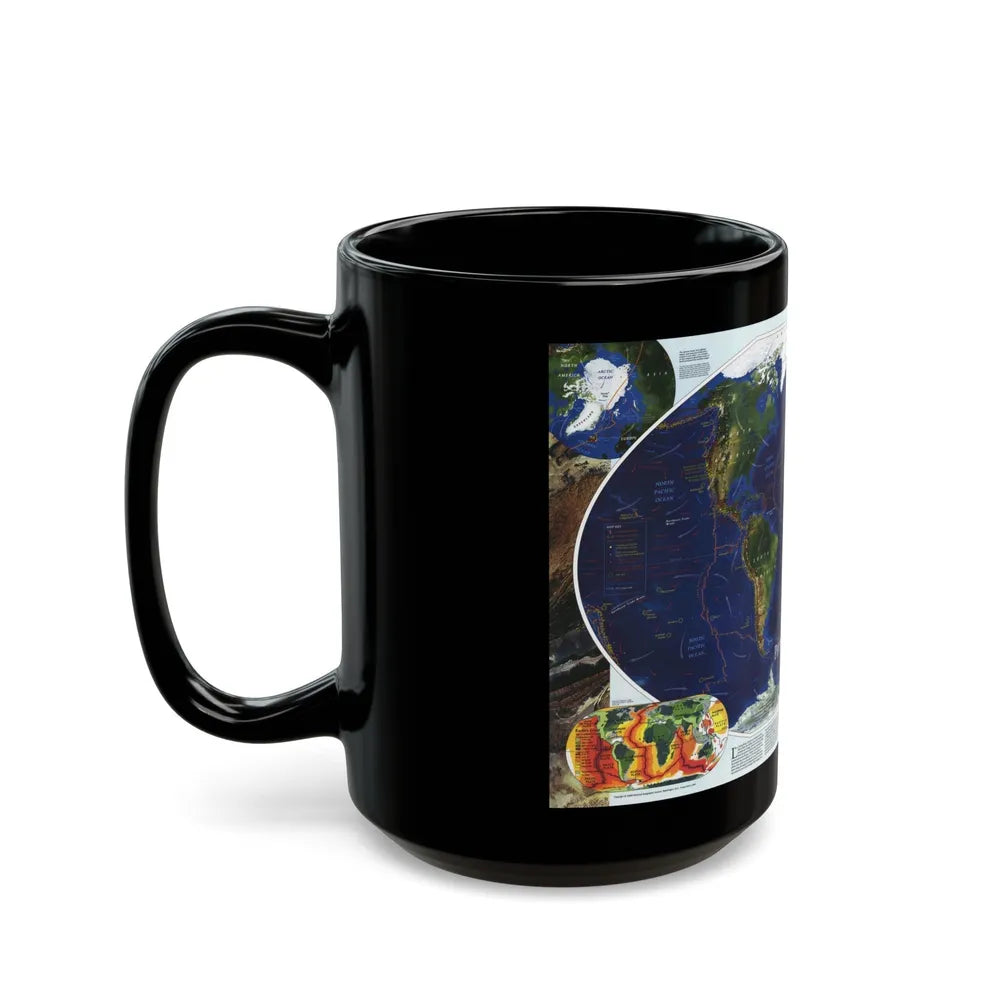 World Map - Physical Earth 1 (1998) (Map) Black Coffee Mug-Go Mug Yourself