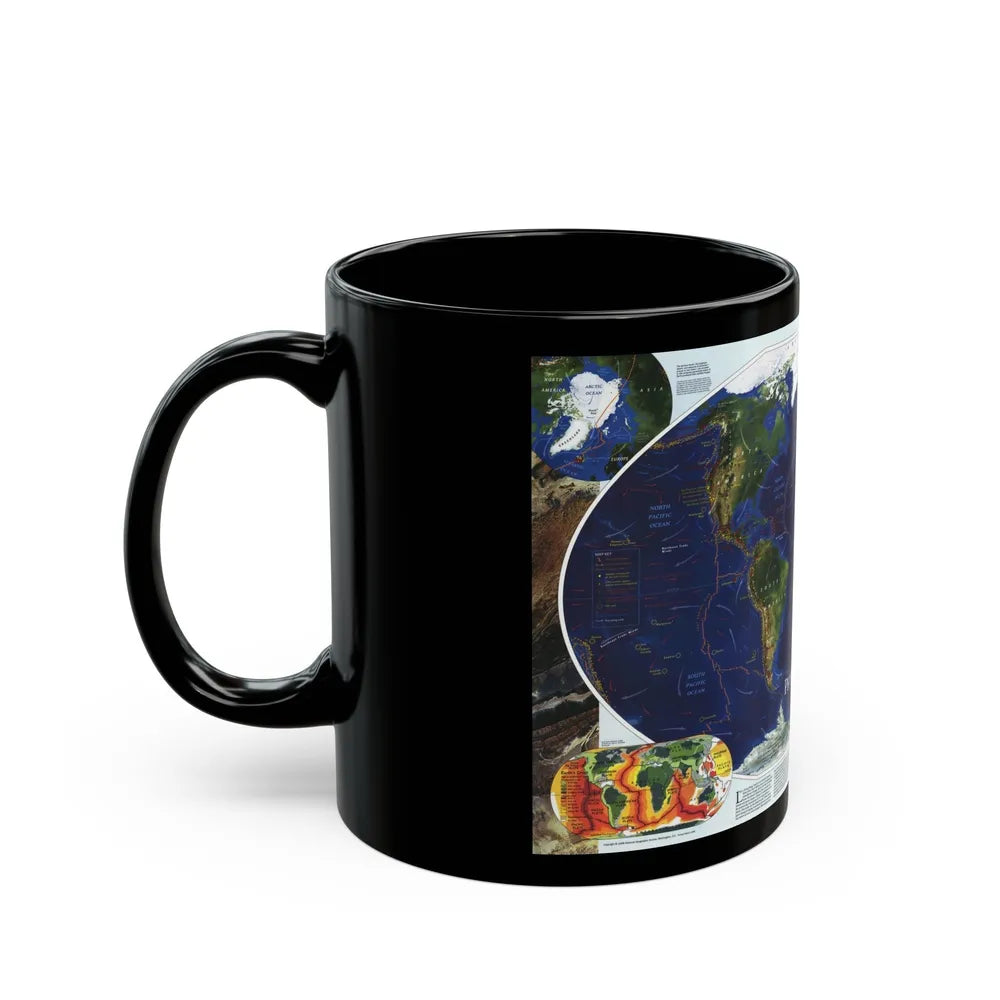 World Map - Physical Earth 1 (1998) (Map) Black Coffee Mug-Go Mug Yourself