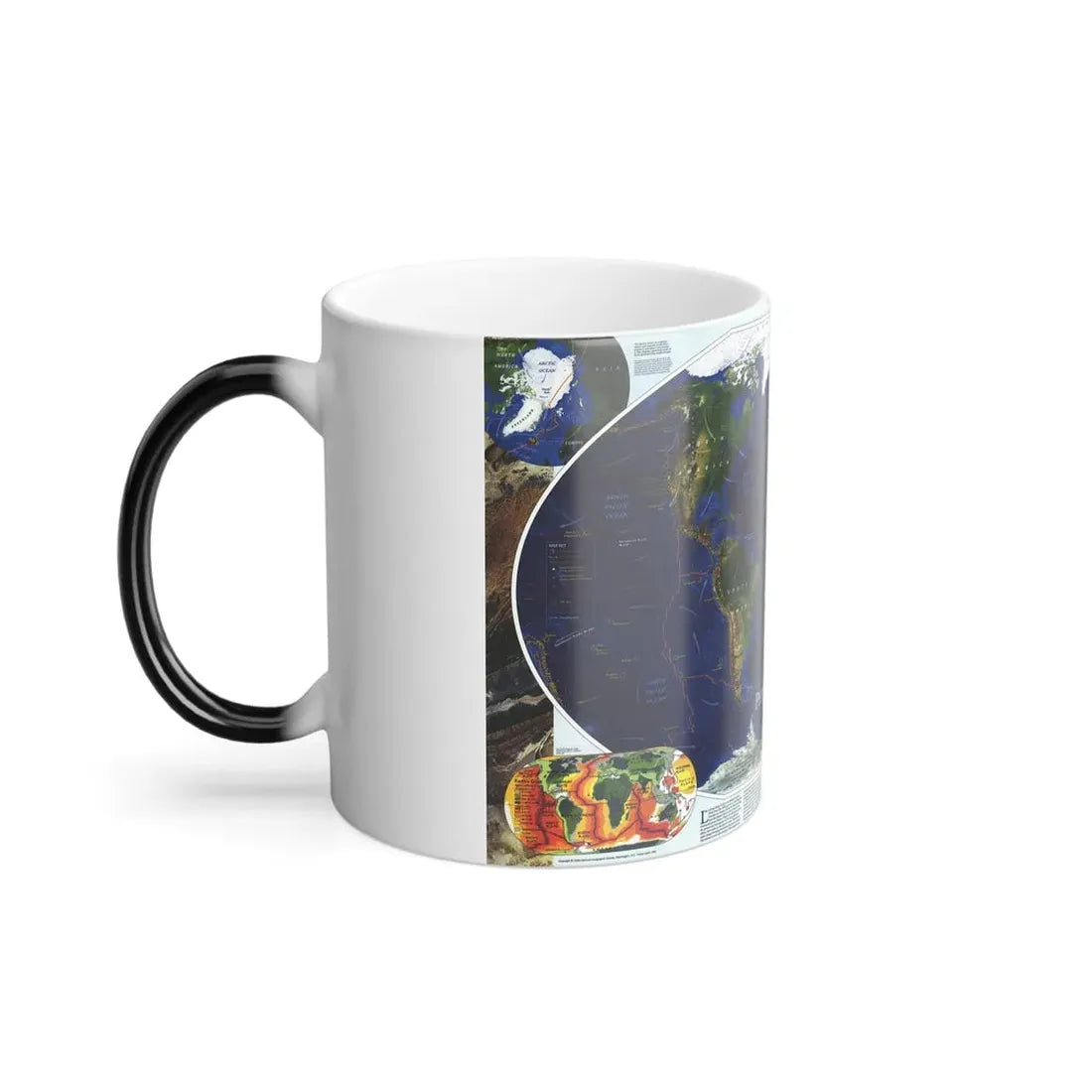 World Map - Physical Earth 1 (1998) (Map) Color Changing Mug 11oz - Go Mug Yourself
