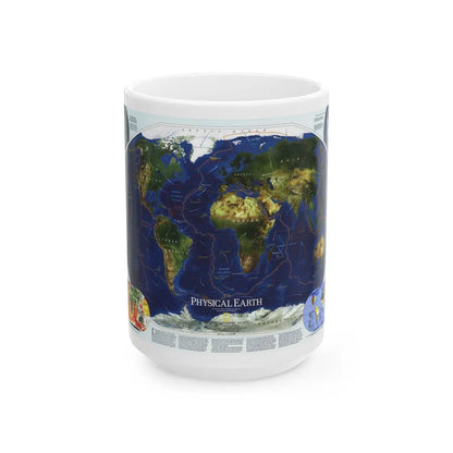 World Map - Physical Earth 1 (1998) (Map) White Coffee Mug-15oz-Go Mug Yourself