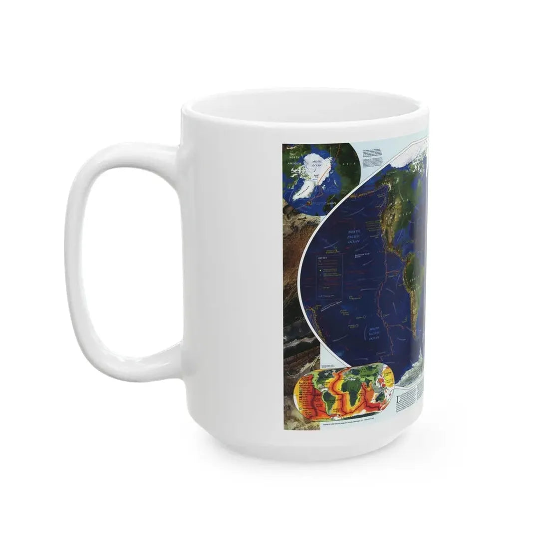 World Map - Physical Earth 1 (1998) (Map) White Coffee Mug - Go Mug Yourself
