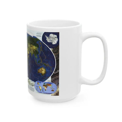 World Map - Physical Earth 1 (1998) (Map) White Coffee Mug - Go Mug Yourself