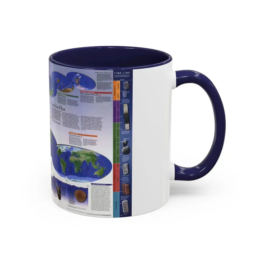 World Map - Physical Earth 2 (1998) (Map) Accent Coffee Mug - Go Mug Yourself