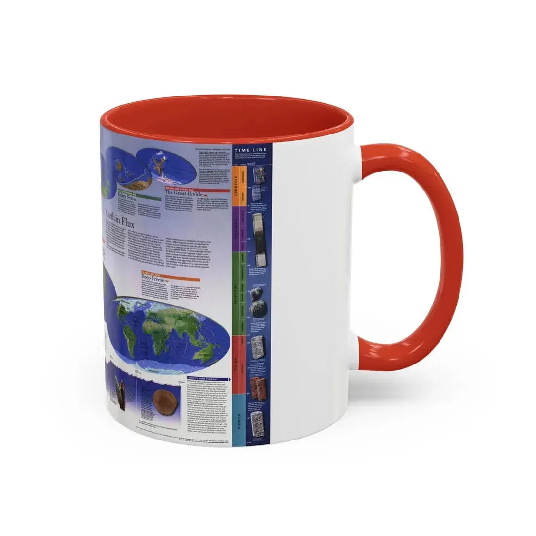 World Map - Physical Earth 2 (1998) (Map) Accent Coffee Mug - Go Mug Yourself