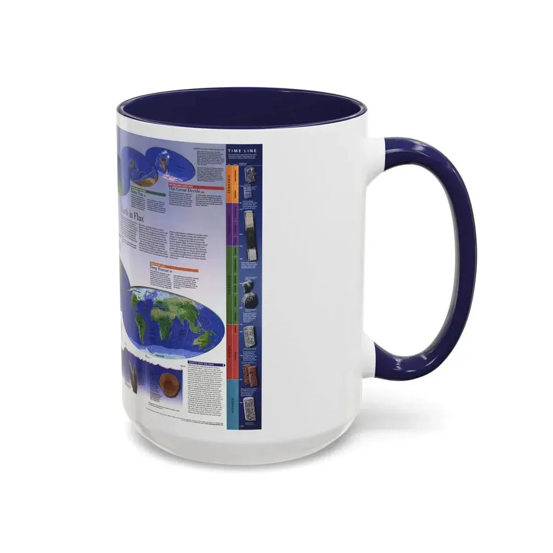 World Map - Physical Earth 2 (1998) (Map) Accent Coffee Mug - Go Mug Yourself