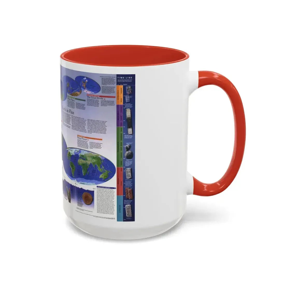 World Map - Physical Earth 2 (1998) (Map) Accent Coffee Mug - Go Mug Yourself