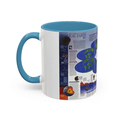 World Map - Physical Earth 2 (1998) (Map) Accent Coffee Mug - Go Mug Yourself