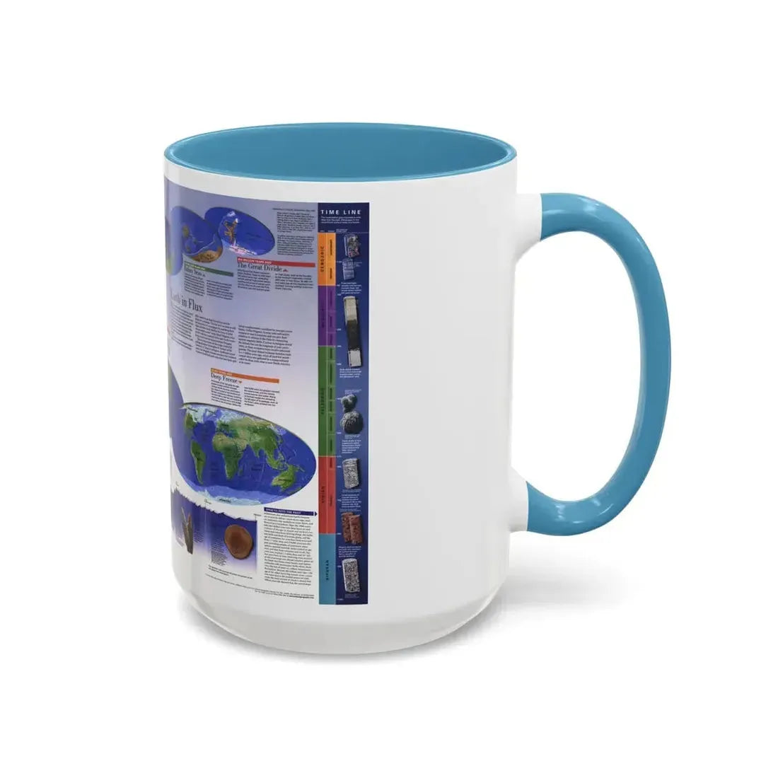 World Map - Physical Earth 2 (1998) (Map) Accent Coffee Mug - Go Mug Yourself