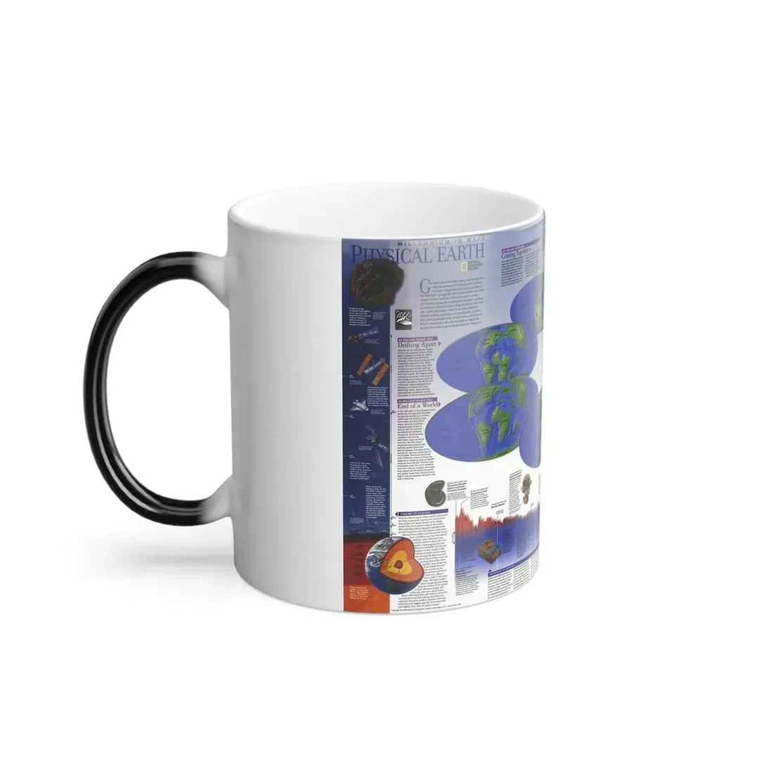 World Map - Physical Earth 2 (1998) (Map) Color Changing Mug 11oz - Go Mug Yourself
