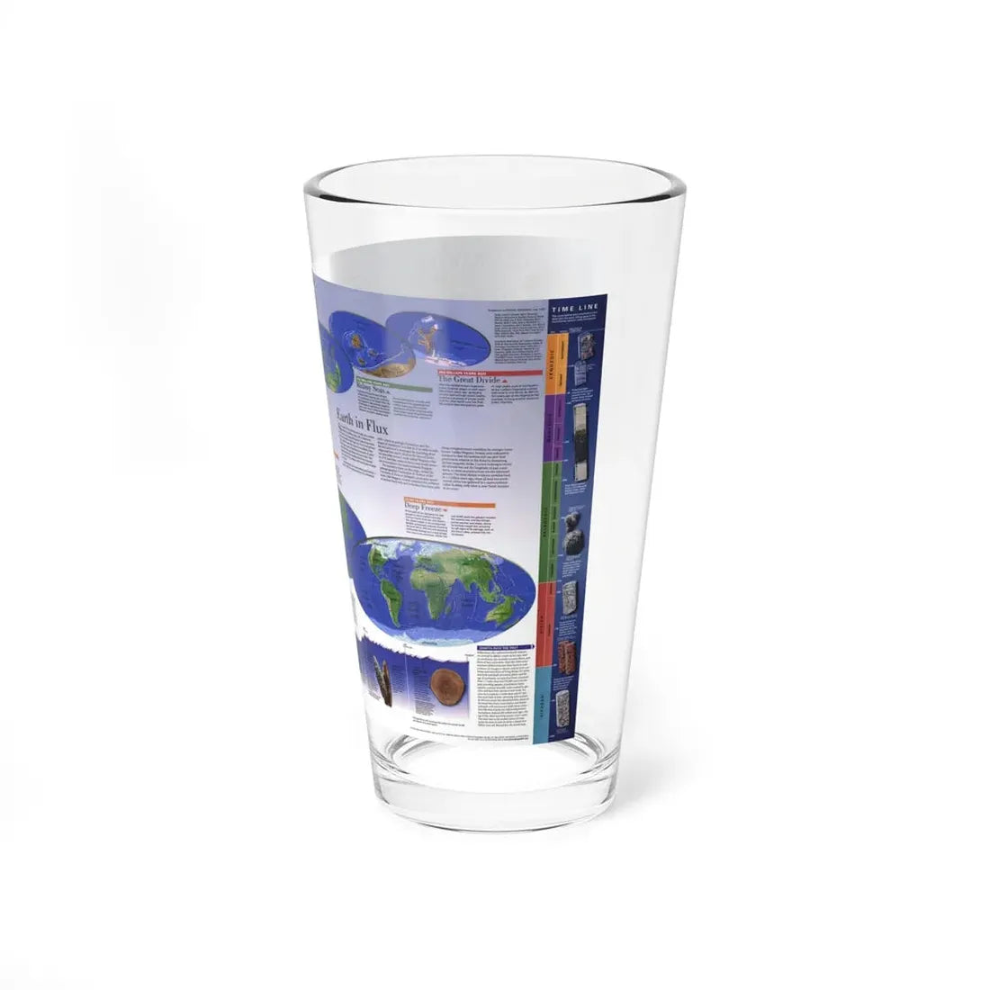 World Map - Physical Earth 2 (1998) (Map) Pint Glass 16oz - Go Mug Yourself