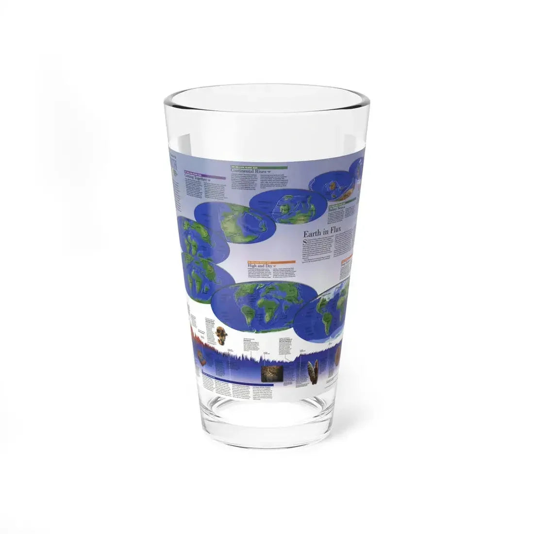 World Map - Physical Earth 2 (1998) (Map) Pint Glass 16oz - Go Mug Yourself