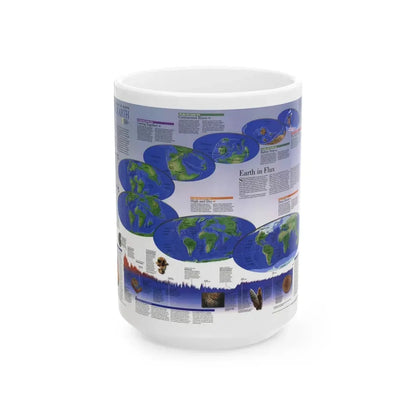 World Map - Physical Earth 2 (1998) (Map) White Coffee Mug 15oz - Go Mug Yourself