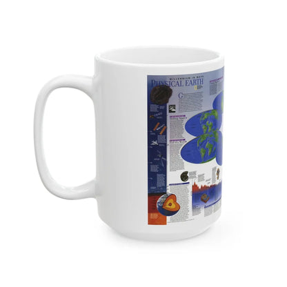 World Map - Physical Earth 2 (1998) (Map) White Coffee Mug-Go Mug Yourself