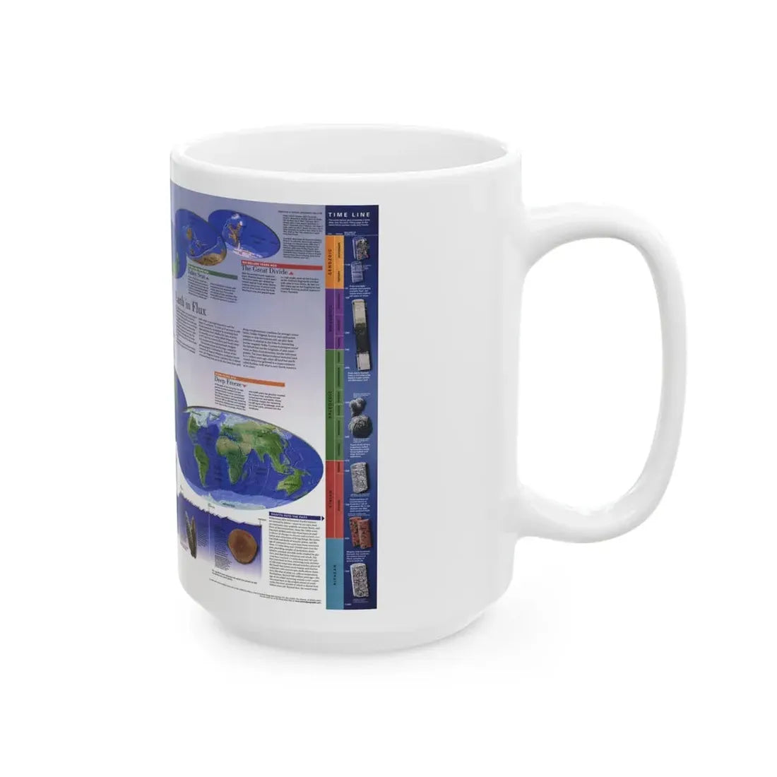 World Map - Physical Earth 2 (1998) (Map) White Coffee Mug - Go Mug Yourself