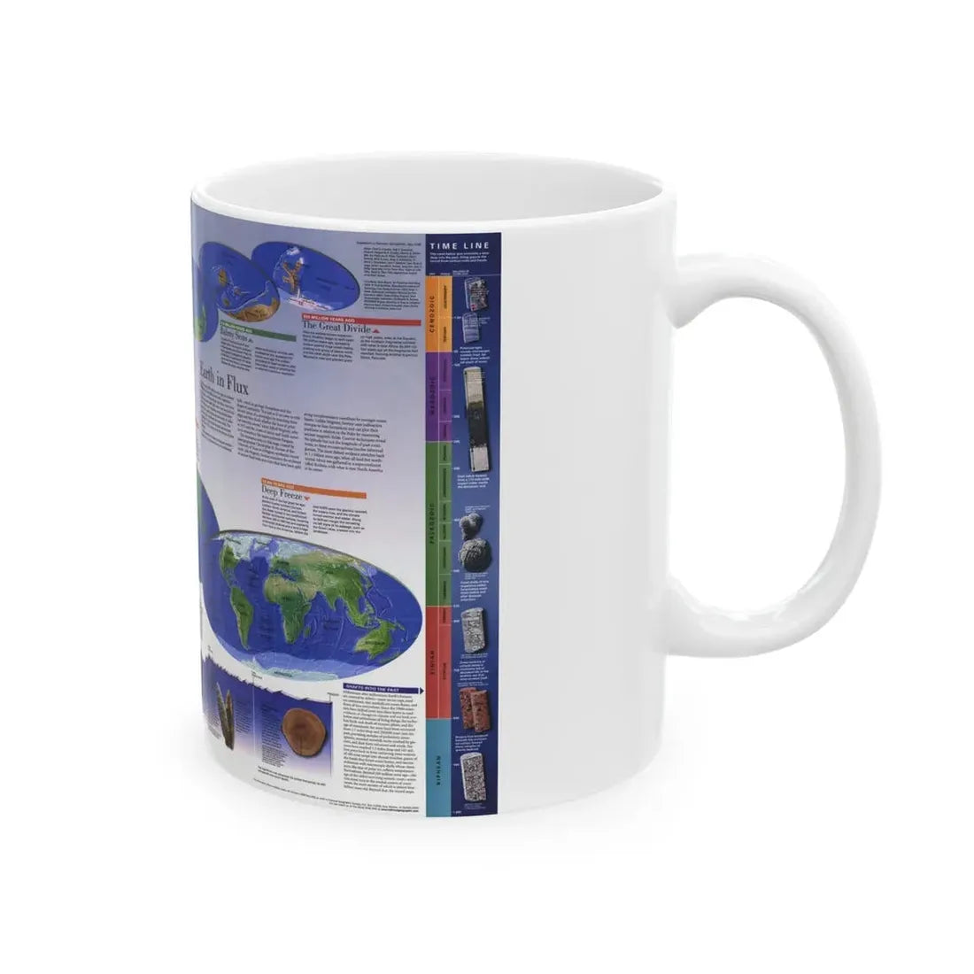 World Map - Physical Earth 2 (1998) (Map) White Coffee Mug - Go Mug Yourself