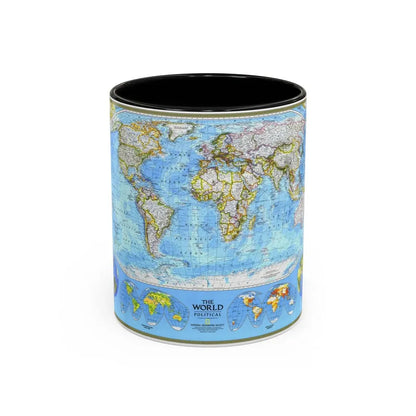 World Map - Political (1994) (Map) Accent Coffee Mug 11oz Black - Go Mug Yourself