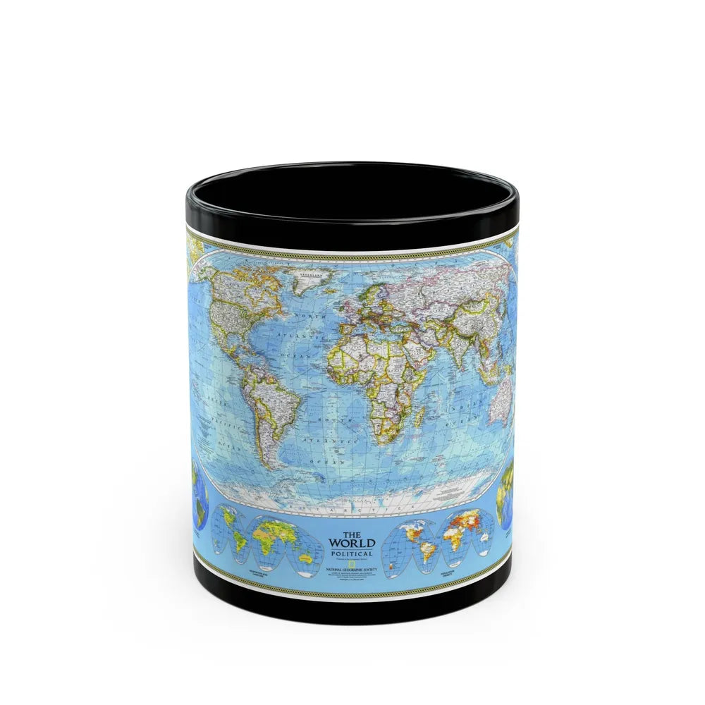 World Map - Political (1994) (Map) Black Coffee Mug-11oz-Go Mug Yourself