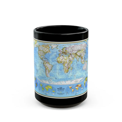 World Map - Political (1994) (Map) Black Coffee Mug-15oz-Go Mug Yourself