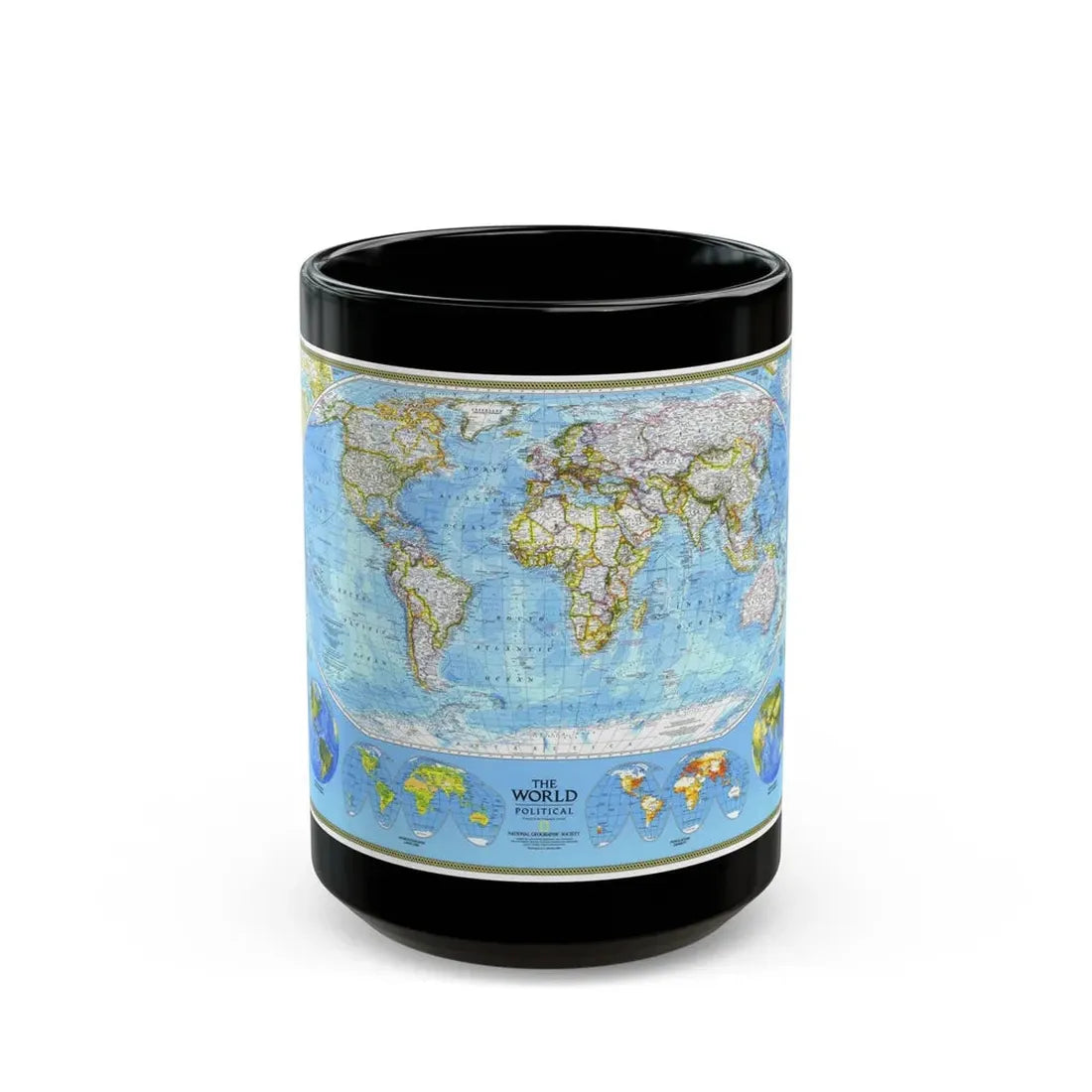 World Map - Political (1994) (Map) Black Coffee Mug - Go Mug Yourself