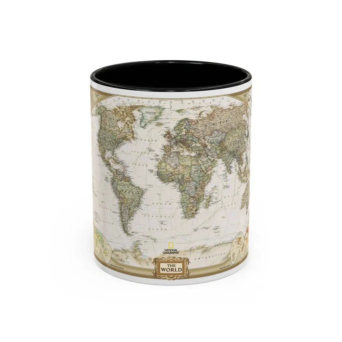 World Map - Political Antique (2007) (Map) Accent Coffee Mug 11oz Black - Go Mug Yourself