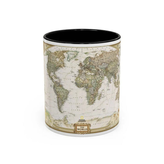 World Map - Political Antique (2007) (Map) Accent Coffee Mug 11oz Black - Go Mug Yourself