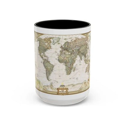World Map - Political Antique (2007) (Map) Accent Coffee Mug 15oz Black - Go Mug Yourself
