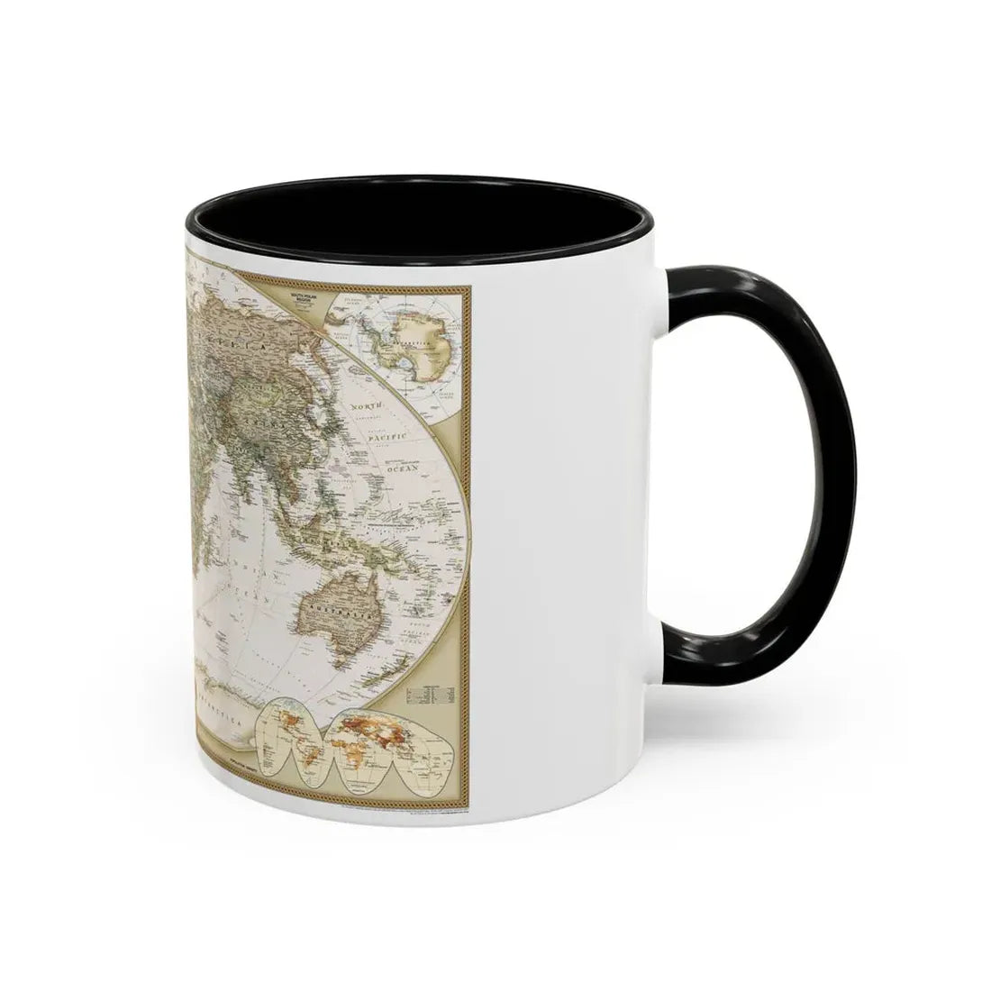 World Map - Political Antique (2007) (Map) Accent Coffee Mug - Go Mug Yourself