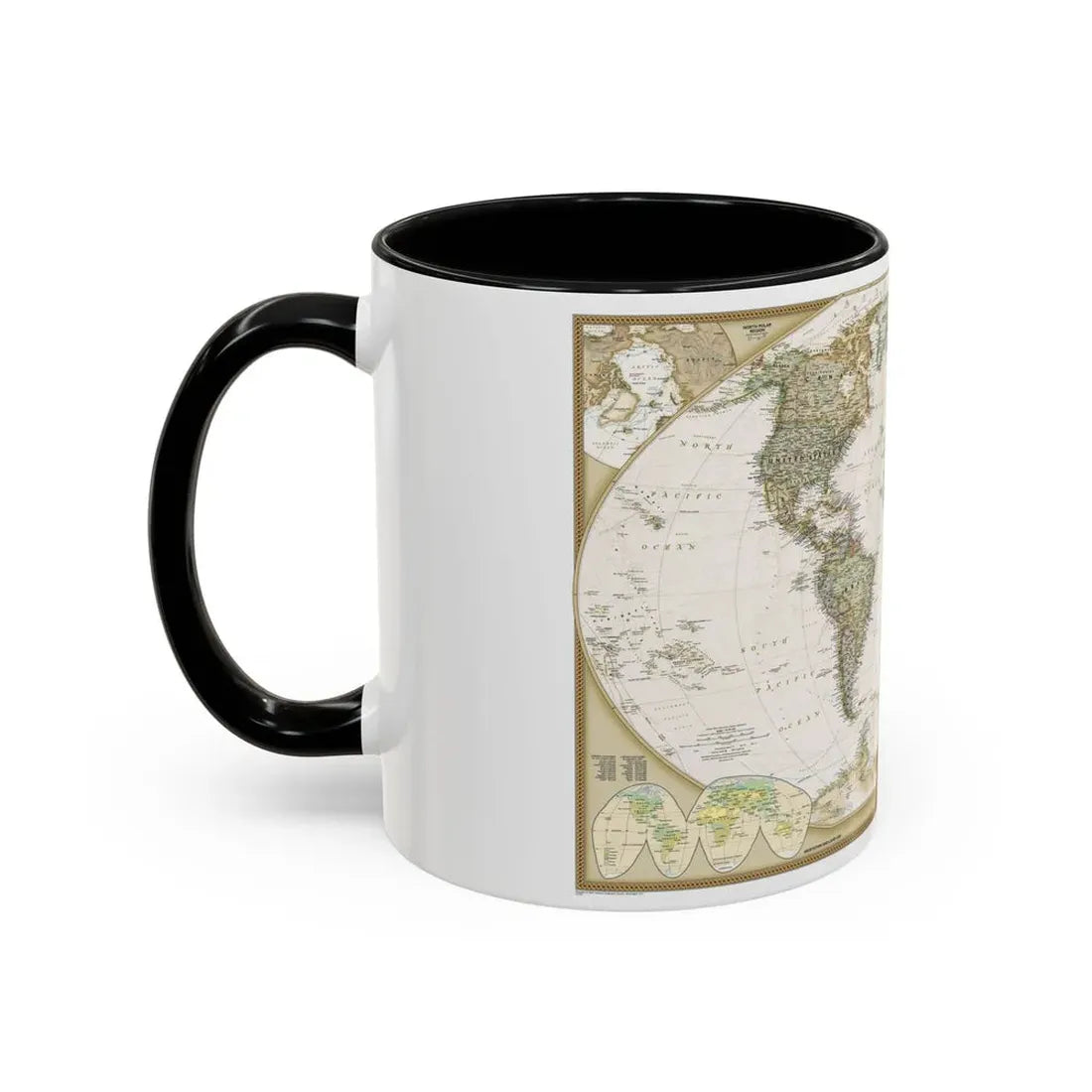 World Map - Political Antique (2007) (Map) Accent Coffee Mug - Go Mug Yourself