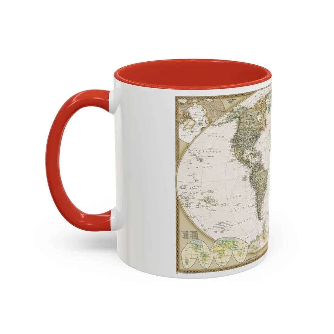 World Map - Political Antique (2007) (Map) Accent Coffee Mug - Go Mug Yourself