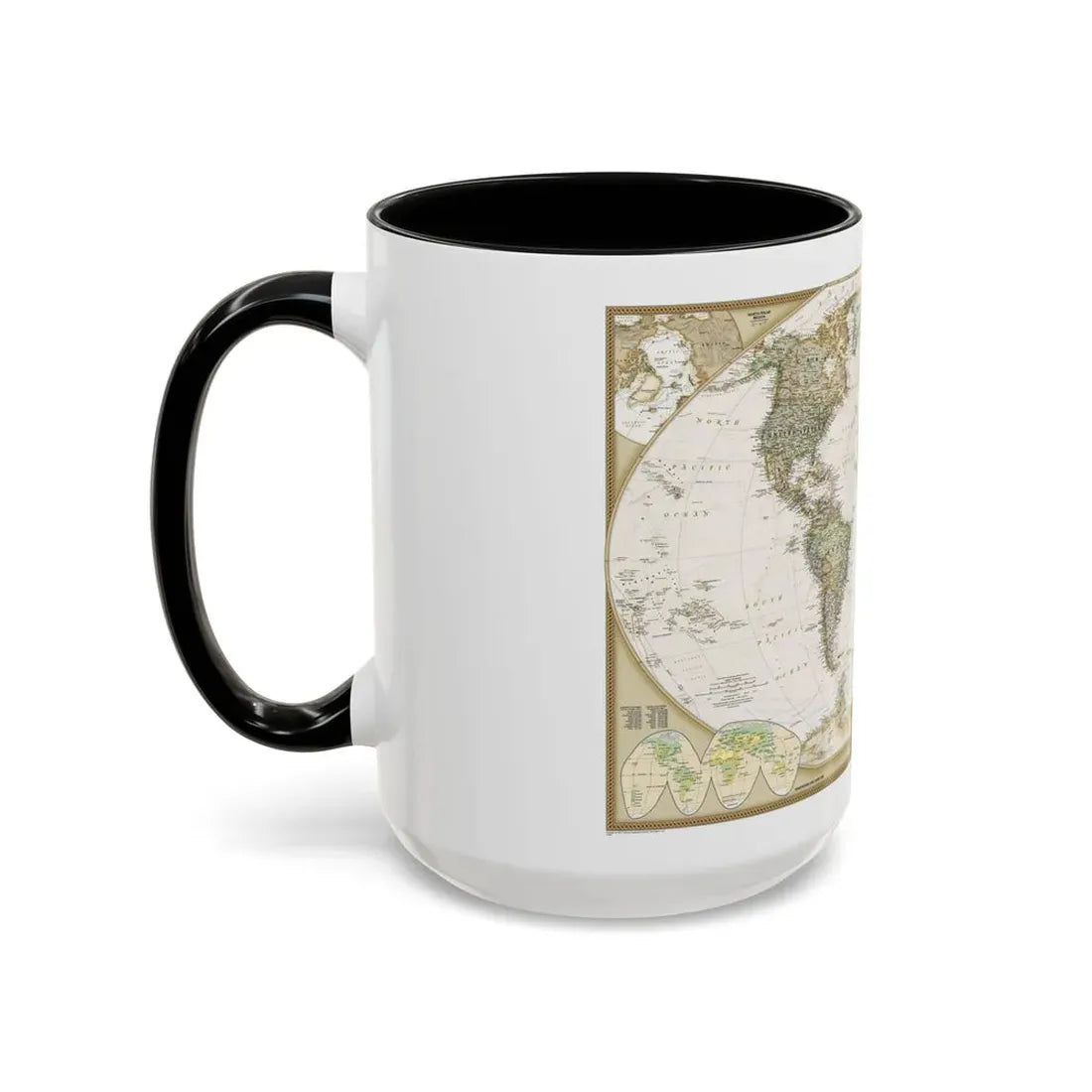 World Map - Political Antique (2007) (Map) Accent Coffee Mug - Go Mug Yourself