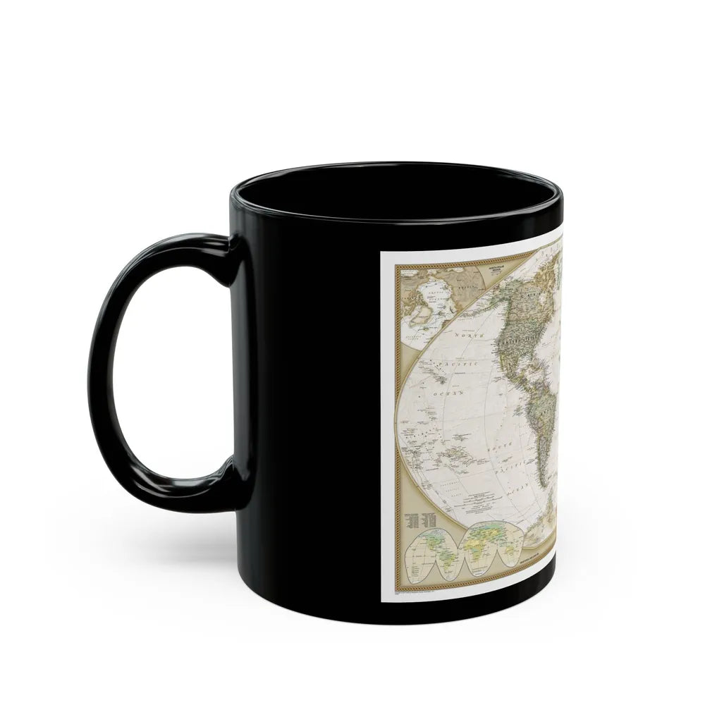 World Map - Political Antique (2007) (Map) Black Coffee Mug-Go Mug Yourself