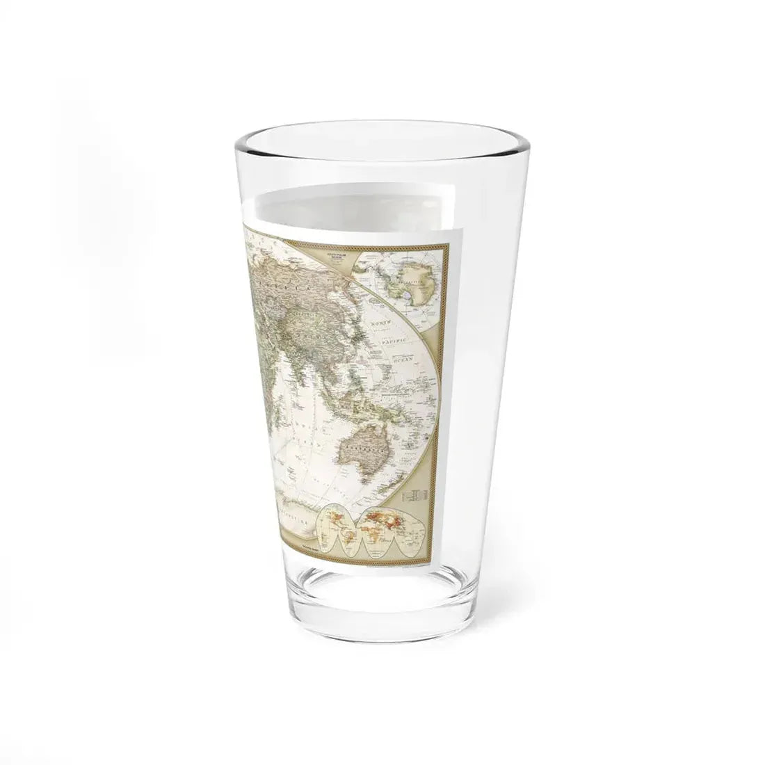 World Map - Political Antique (2007) (Map) Pint Glass 16oz - Go Mug Yourself